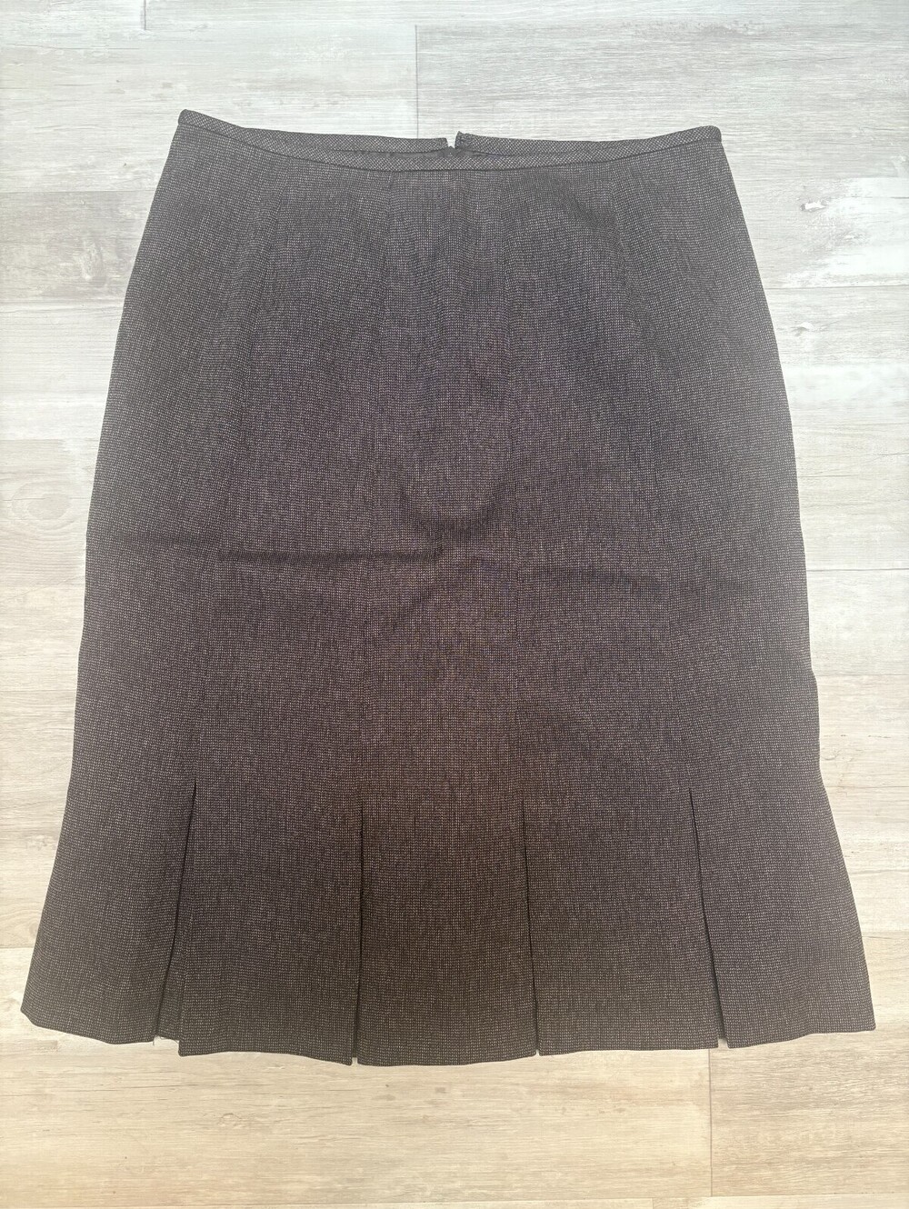 Evan-Picone Women’s Size 8 Brown Pleated Hem Career Skirt Lined
